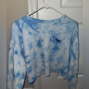 Victoria secret blue tie dyed cropped sweater